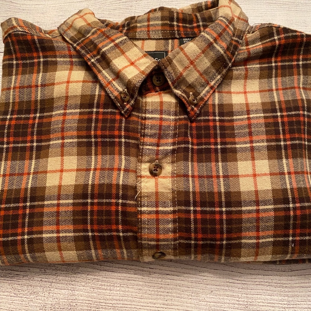 G.H. Bass & Co. Brown and Cream Plaid Shirt